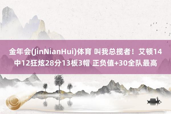 金年会(JinNianHui)体育 叫我总揽者！艾顿14中12狂炫28分13板3帽 正负值+30全队最高
