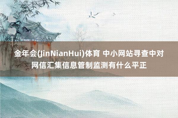 金年会(JinNianHui)体育 中小网站寻查中对网信汇集信息管制监测有什么平正