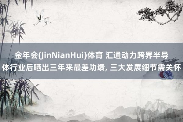 金年会(JinNianHui)体育 汇通动力跨界半导体行业后晒出三年来最差功绩， 三大发展细节需关怀