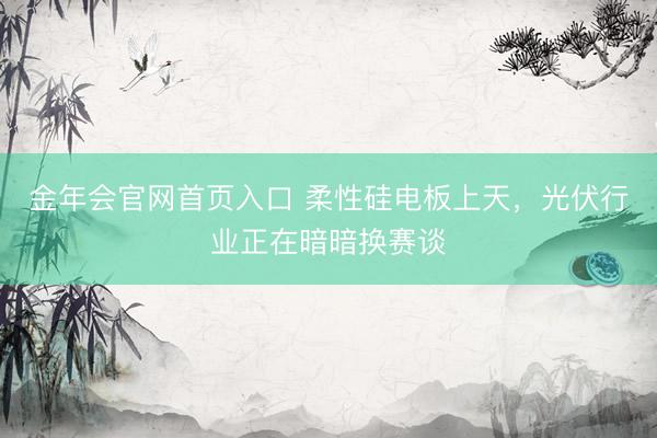 金年会官网首页入口 柔性硅电板上天，光伏行业正在暗暗换赛谈