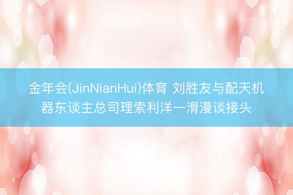 金年会(JinNianHui)体育 刘胜友与配天机器东谈主总司理索利洋一滑漫谈接头