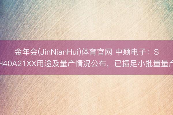 金年会(JinNianHui)体育官网 中颖电子：SH40A21XX用途及量产情况公布，已插足小批量量产