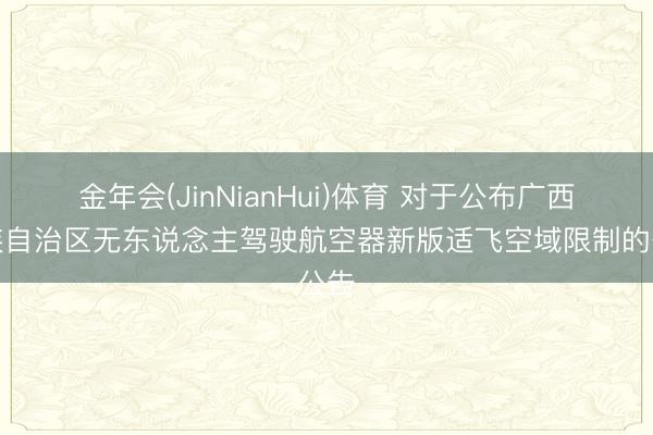 金年会(JinNianHui)体育 对于公布广西壮族自治区无东说念主驾驶航空器新版适飞空域限制的公告