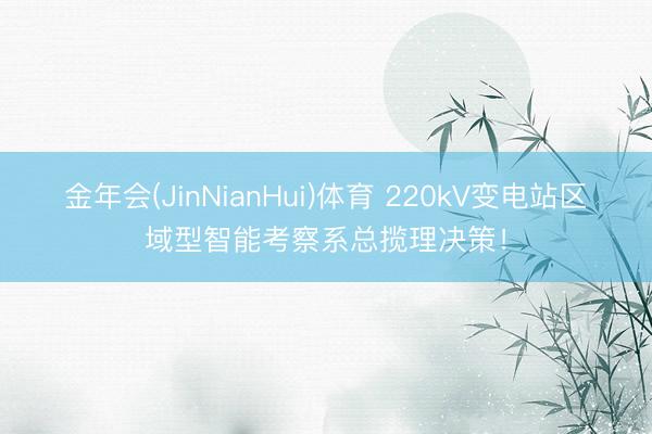 金年会(JinNianHui)体育 220kV变电站区域型智能考察系总揽理决策！