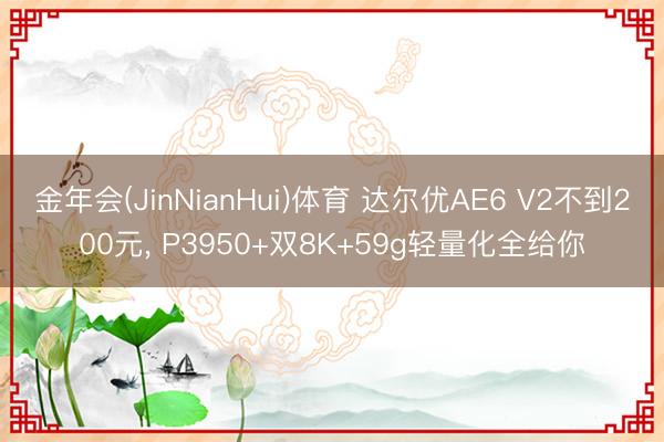 金年会(JinNianHui)体育 达尔优AE6 V2不到200元, P3950+双8K+59g轻量化全给你