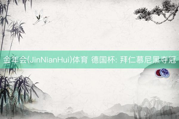 金年会(JinNianHui)体育 德国杯: 拜仁慕尼黑夺冠