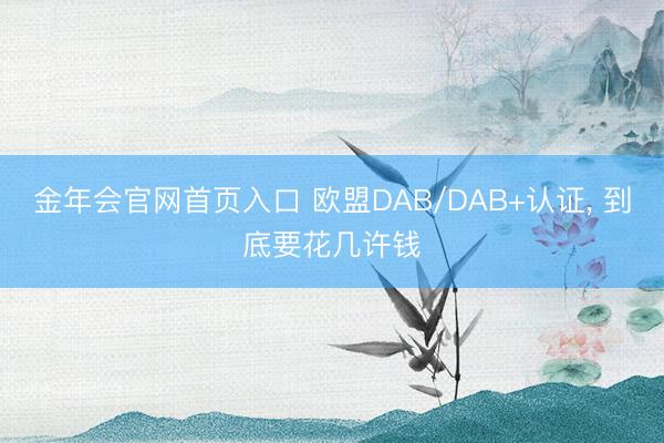 金年会官网首页入口 欧盟DAB/DAB+认证， 到底要花几许钱